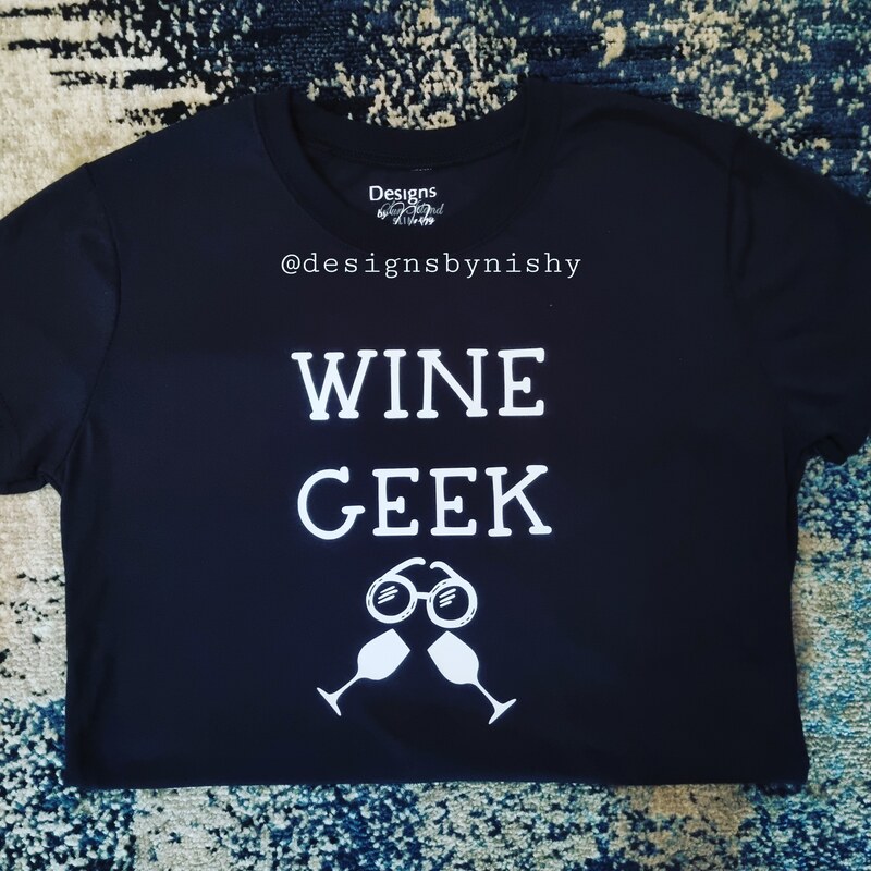 "Wine Geek" Wine Slim Fit Tee - Black/White (Size S, M, L)